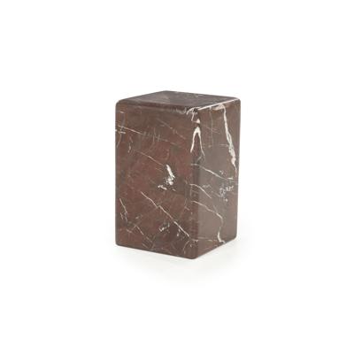 By-Boo Bijzettafel 'Dice' Marmer, 30 x 30cm, kleur Rood