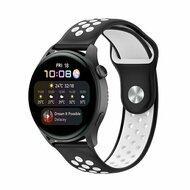 Sport Edition siliconen band - Zwart + wit - Huawei Watch 4 (pro) / 3 (pro) / Ultimate - thumbnail