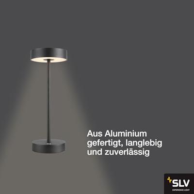 SLV Buiten tafellampVinolina zwart - oplaadbaar - 1007362