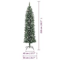 Kunstkerstboom smal met standaard 210 cm PVC - thumbnail