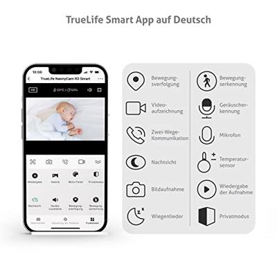 truelife TrueLife NannyCam R3 Smart TLNCR3S Videobabyfoon WiFi 2.4 GHz - thumbnail