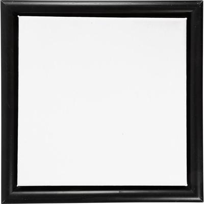 Creativ Company Canvas met lijst, afm 20x20 cm, 280 gr, zwart, wit, 1 stuk