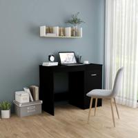 Bureau 100x50x76 cm bewerkt hout zwart - thumbnail
