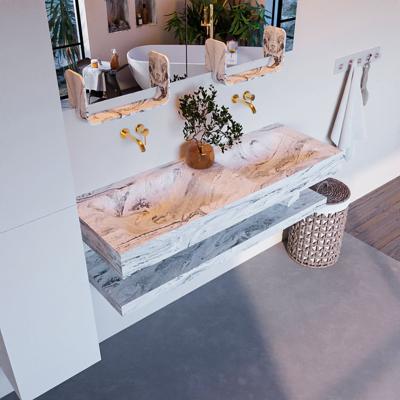 MONDIAZ ALAN-DLUX 130cm planchet Glace. Vrijhangende wastafel CLOUD dubbel zonder kraangat, kleur Glace. MONDIAZ ALAN-DLUX 130cm planchet Glace. Vrijhangende wastafel CLOUD dubbel zonder kraangat, kleur Glace.