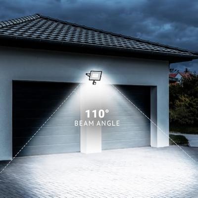 Stratos - LED Breedstraler met bewegingssensor - 100 Watt 8700 Lumen - 6500K Daglicht wit licht - IP65 Waterdicht - 15cm Kabel
