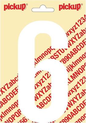 Plakcijfer Nobel Sticker getal 6 wit Pickup - Pickup