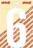 Plakcijfer Nobel Sticker getal 6 wit Pickup - Pickup - thumbnail