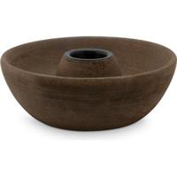 Vtwonen Candle holder round brown with black 10cm - thumbnail