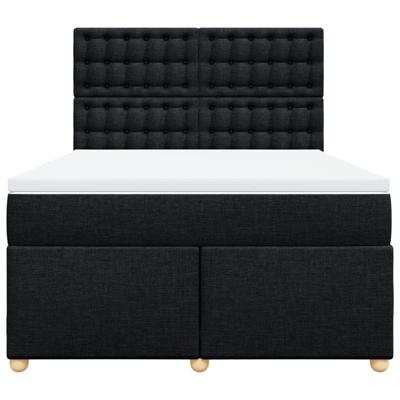Boxspring met matras stof zwart 160x200 cm