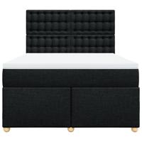 Boxspring met matras stof zwart 160x200 cm - thumbnail