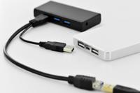 DIGITUS USB 3.2 Gen1 Adapterkabel - 0.3 m - 2x USB A (St) naar USB A (Bu) - 5 Gbit/s - USB-adapter - Blister - Zwart - thumbnail