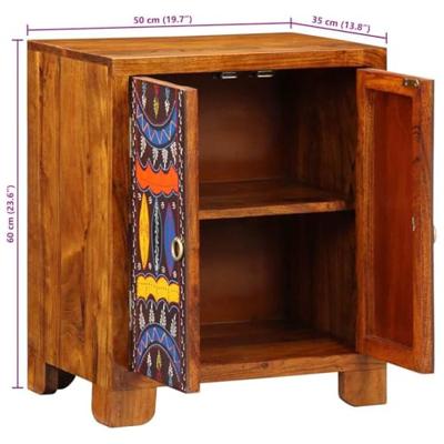 Dressoir 50x35x60 massief acaciahout veelkleurig - thumbnail