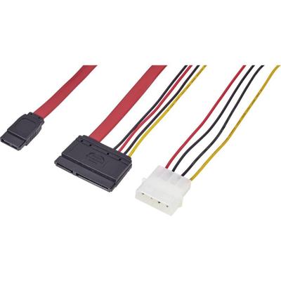 HDD Aansluitkabel [1x SATA-bus 7-polig, IDE-stroomstekker 4-polig - 1x SATA-combi-bus 15+7-polig] 0.50 m Zwart, Rood, Geel