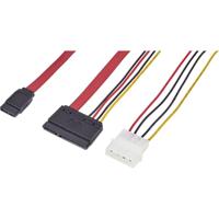 HDD Aansluitkabel [1x SATA-bus 7-polig, IDE-stroomstekker 4-polig - 1x SATA-combi-bus 15+7-polig] 0.50 m Zwart, Rood, Geel - thumbnail