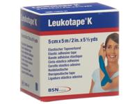 Leukotape K Kleefwindel Elast Blauw 5,0cmx5m 1 - thumbnail