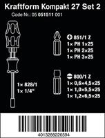 Wera kraftform kompakt 27 set 2 bitset (zwart/groen, 7-delig) - thumbnail
