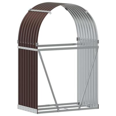 VidaXL Haardhoutopslag 80x45x120 cm gegalvaniseerd staal bruin
