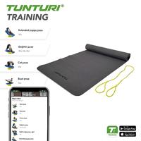 Tunturi Yogamat TPE l antraciet, geel koord l 180 x 60 x 0.3 cm - thumbnail