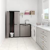 KIS Più opbergkast voor utiliteit - 68 x 39 x 166 cm - houtskoolgrijs en zwart - thumbnail