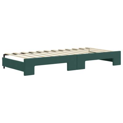 Slaapbank onderschuifbed en lades 80x200 cm fluweel donkergroen