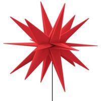 VidaXL Kerstlamp met grondpin en led inklapbaar 57 cm rood - thumbnail
