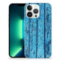 iPhone 13 Pro Max | Bumper Hoesje | Wood Blue - thumbnail