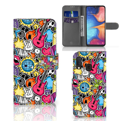 Samsung Galaxy A20e | Wallet Case | met Pasjes | Punk Rock Samsung Galaxy A20e | Wallet Case | met Pasjes | Punk Rock