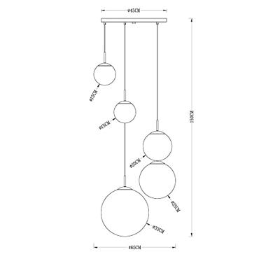 Globo Glazen vide hanglampVarus Ø 65cm - 15865-5