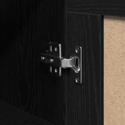 Wandkast Zwart eiken 69.5 x 34 x 90 cm Bewerkt hout