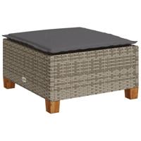 7-delige Loungeset met kussens poly rattan grijs - thumbnail