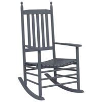 Schommelstoelen met gebogen zitting 2 st populierenhout grijs - thumbnail
