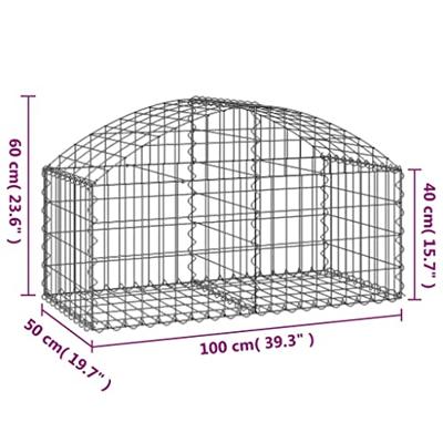Schanskorf gewelfd 100x50x40/60 cm gegalvaniseerd ijzer