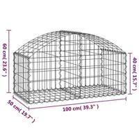 Schanskorf gewelfd 100x50x40/60 cm gegalvaniseerd ijzer - thumbnail
