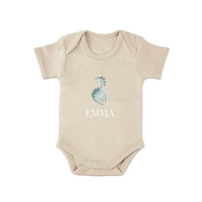 Romper bedrukken - Korte mouw - Beige - 74/80