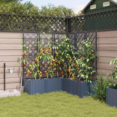 Tuin Bloempot 3 pcs Grijs 120 x 40 x 143 cm Staal