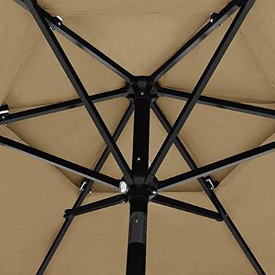 VidaXL Parasol 3-laags met aluminium paal 2,5 m taupe