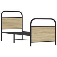 Bedframe zonder matras metaal sonoma eikenkleurig 137x190 cm - thumbnail