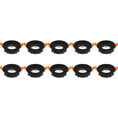 GU10 Inbouwspot Armatuur Rond Zwart Aluminium Ø85mm - 10 Stuks