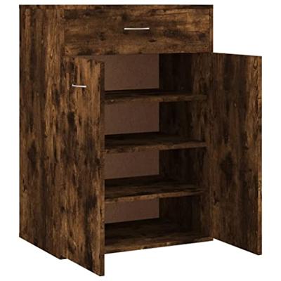 VidaXL Schoenenkast 60x35x84 cm bewerkt hout gerookt eikenkleurig