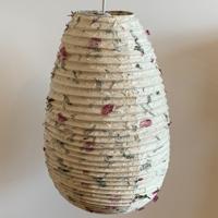 Lampenkap Handgeschept Papier met Bougainvillia Bloemblaadjes (50 x 30 cm) - thumbnail