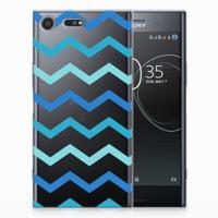 Sony Xperia XZ Premium TPU bumper Zigzag Blauw - thumbnail