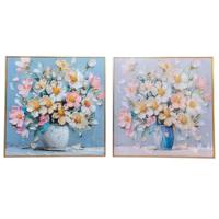 Schilderij Home ESPRIT Shabby Chic Vaas 60 x 3,5 x 60 cm (2 Stuks) - thumbnail