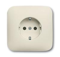 ABB 2CKA002013A4383 Geaard stopcontact IP20 Crème-wit, Parel-wit - thumbnail