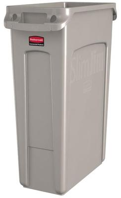 Afvalbak rubbermaid slim jim vented 87l grijs