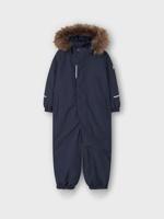 Gevoerde jumpsuit met fleece voor kinderen NAME IT donkerblauw - thumbnail