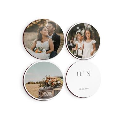 Wandpanelen met foto of naam - Rond - 4 stuks Wandpanelen met foto of naam - Rond - 4 stuks