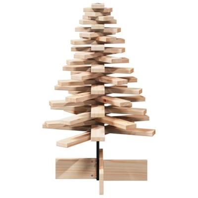 Kerstdecoratie kerstboom 80 cm massief grenenhout - thumbnail