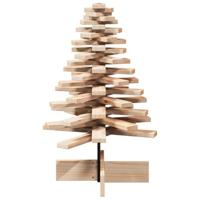Kerstdecoratie kerstboom 80 cm massief grenenhout - thumbnail