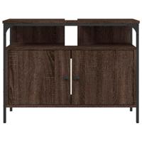 Wastafelkast 60x30x60 cm bewerkt hout bruin eikenkleurig - thumbnail