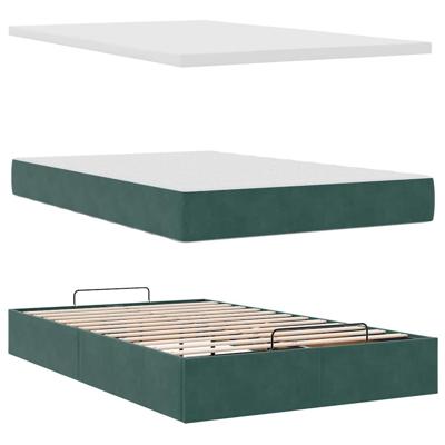 Ottoman bed met matras 120x200cm fluweel donkergroen